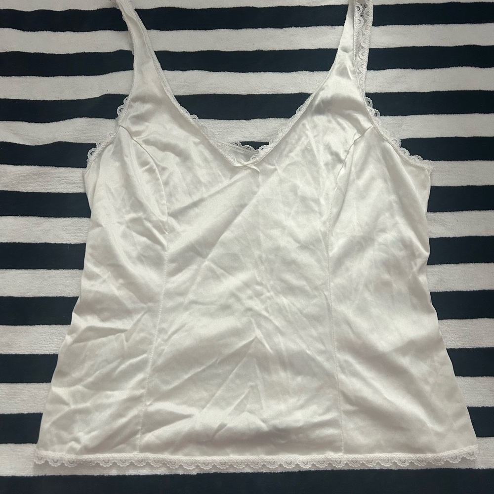 Vintage Sears White Lace-Trimmed Camisole